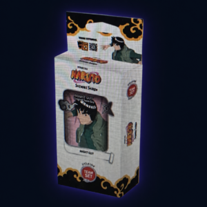 Naruto Mythos Shinobi Shiren Team Set Might Guy – Verpackung vor dunklem Hintergrund
