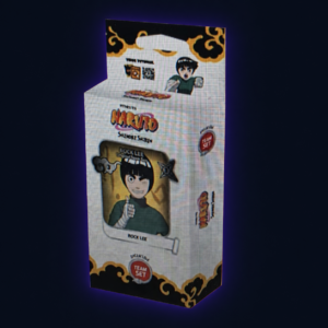 Naruto Mythos Shinobi Shiren Team Set Rock Lee – Verpackung vor dunklem Hintergrund